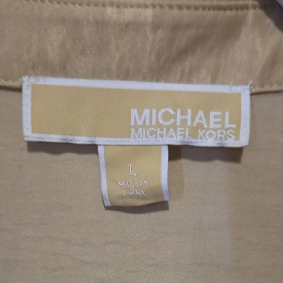 Michael Kors Yellow Short Sleeve Button Down Shirt - Picture 3 of 5